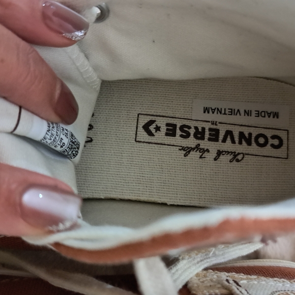 Converse Brown and White High-Top Sneakers - Picture 6 of 11